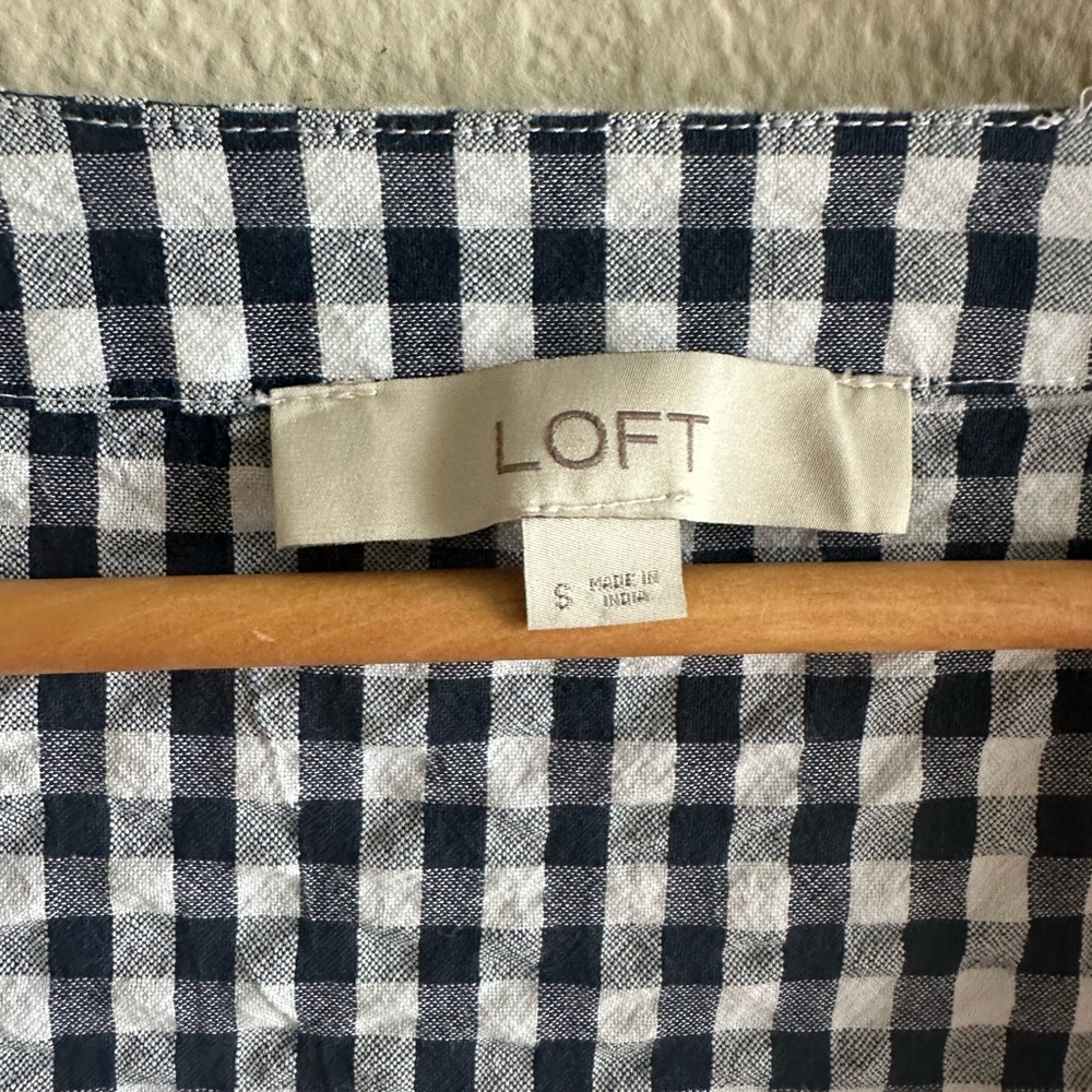 Loft Gingham Wrap Blouse - image 2